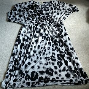 Black grey and white cheetah print dress